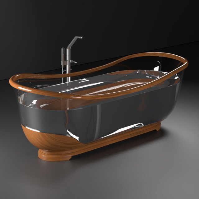 glass and wood bathroom Modelo 3D .c4d .max .obj .3ds .fbx .stl .blend 