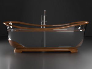 glass and wood bathroom Modelo 3D
