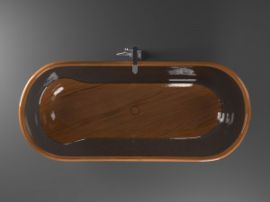 glass and wood bathroom Modelo 3D