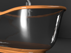 glass and wood bathroom Modelo 3D
