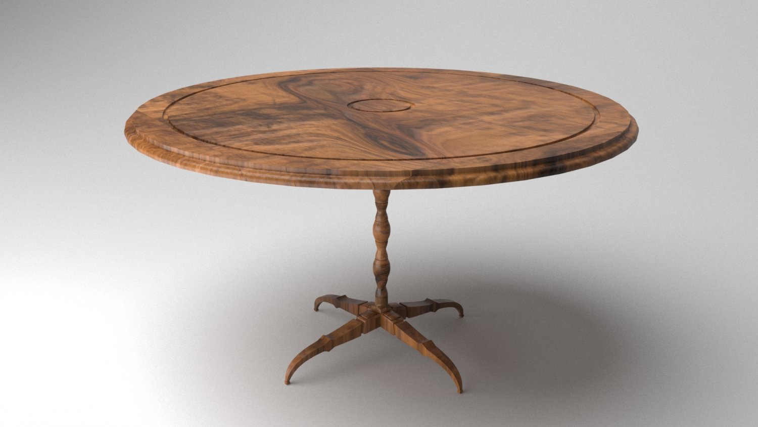 Деревянный круглый стол модель 3д