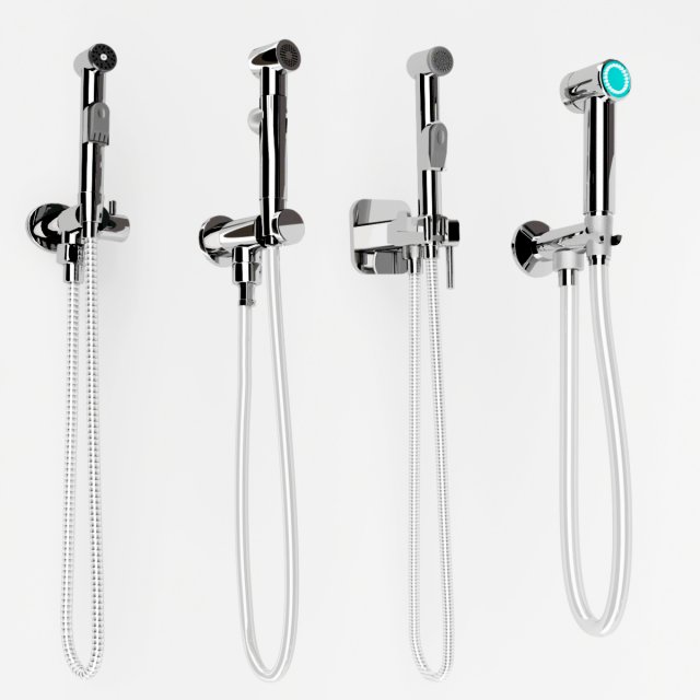 hygienic shower collection 3D Модель .c4d .max .obj .3ds .fbx .stl .blend 