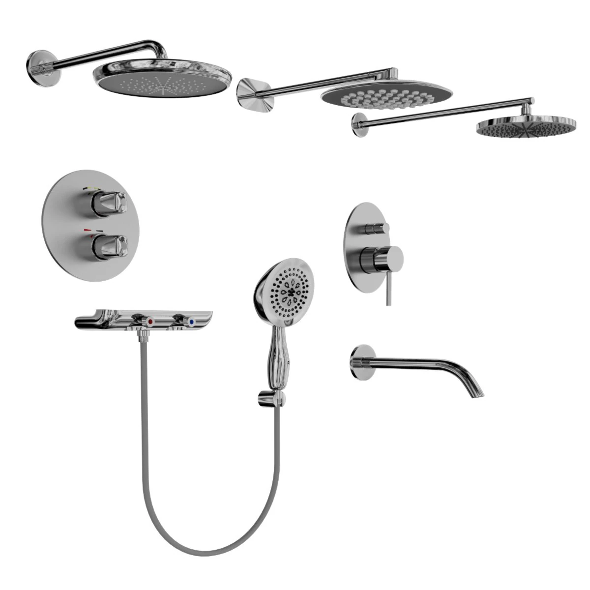 shower set 3D Model .c4d .max .obj .3ds .fbx .stl .blend 
