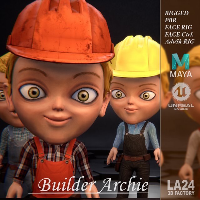 builder archie 3D 模型 .c4d .max .obj .3ds .fbx .stl .blend 