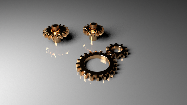 copper gears 3D Model .c4d .max .obj .3ds .fbx .stl .blend 