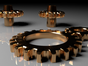 copper gears 3D Model