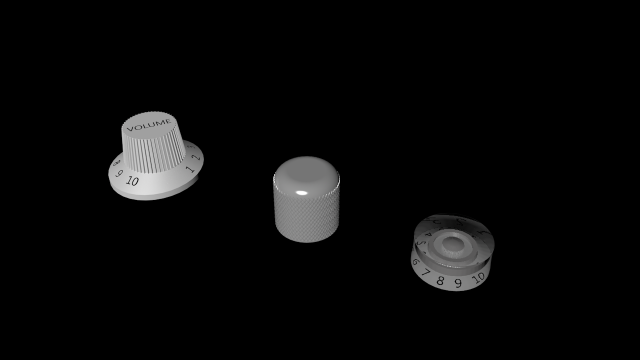 guitars volume and tone knob 3D Model .c4d .max .obj .3ds .fbx .stl .blend 
