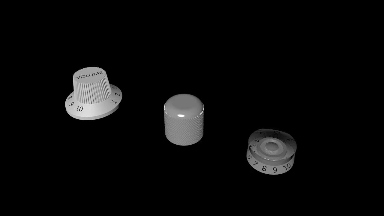 guitars volume and tone knob 3D Model .c4d .max .obj .3ds .fbx .stl .blend