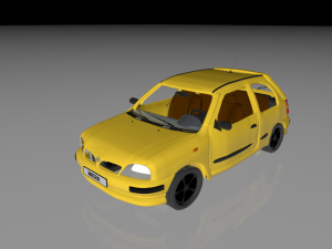 car yellow micra medium quality model 3D मॉडल