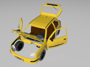 car yellow micra medium quality model Modelo 3D