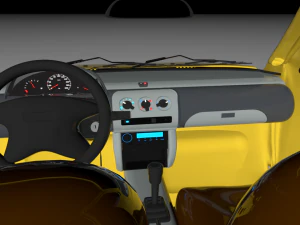 car yellow micra medium quality model 3D Model