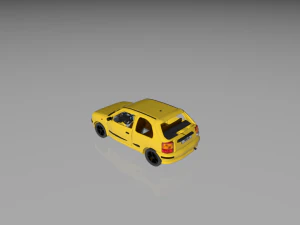 car yellow micra medium quality model 3D Model