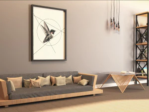 Wohnzimmerm&ouml;bel-Set 3D Modell