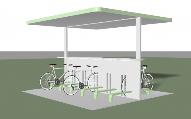bike shelter Modelo 3D .c4d .max .obj .3ds .fbx .stl .blend 