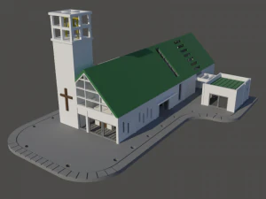 Church with campanary in N gauge 3D Print Model