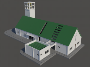 Church with campanary in N gauge Model Cetak 3D