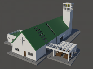 Church with campanary in N gauge Model Cetak 3D