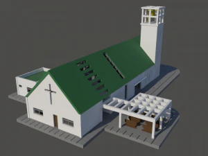 Church with campanary in N gauge 3D Print Model