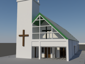 Church with campanary in N gauge Model Cetak 3D
