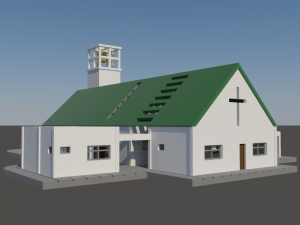 Church with campanary in N gauge Model Cetak 3D