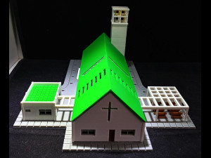 Church with campanary in N gauge Model Cetak 3D