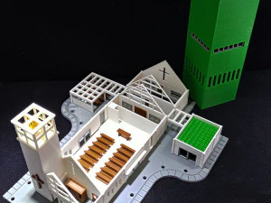 Church with campanary in N gauge 3D Print Model