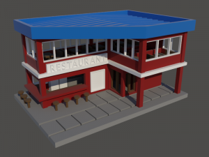 Restaurant in N Gauge 3D Print Model