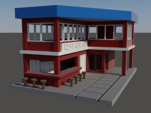 Restaurant in N Gauge 3D Baskı Modeli