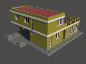 House in L form in N gauge 3Dプリントモデル