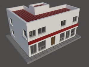 Small building with commerce and apartments in N gauge Modello di stampa 3D