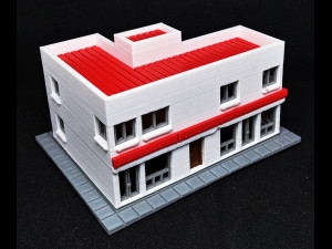 Small building with commerce and apartments in N gauge Modello di stampa 3D