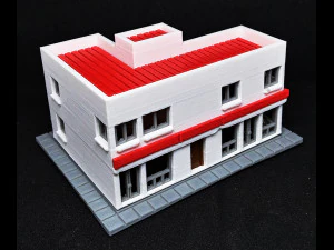 Small building with commerce and apartments in N gauge 3D Print Model