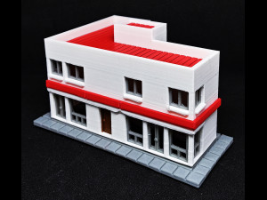 Small building with commerce and apartments in N gauge Modello di stampa 3D