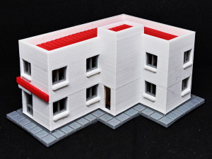 Small building with commerce and apartments in N gauge Modello di stampa 3D