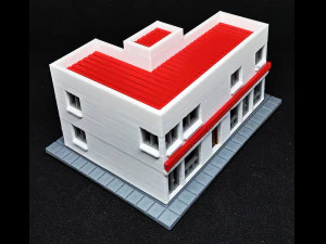 Small building with commerce and apartments in N gauge 3D Print Model
