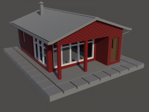 Small basic house in bricks in N gauge 3D Print Model