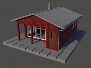 Small basic house in bricks in N gauge 3D-Druckmodell