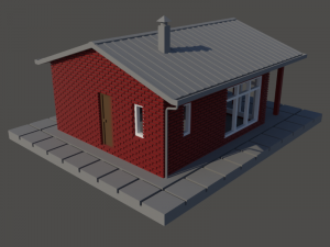 Small basic house in bricks in N gauge 3D-Druckmodell