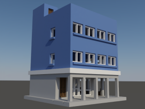 Building with cafeteria in first floor in N gauge 3D प्रिंट मॉडल
