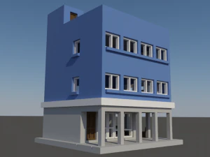 Building with cafeteria in first floor in N gauge 3D Print Model