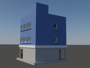 Building with cafeteria in first floor in N gauge 3D Print Model