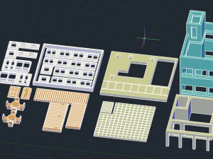 Building with cafeteria in first floor in N gauge 3D Print Model