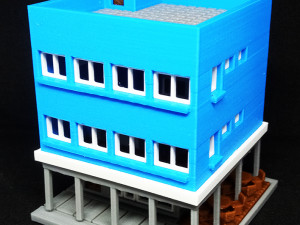 Building with cafeteria in first floor in N gauge 3D प्रिंट मॉडल
