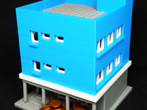Building with cafeteria in first floor in N gauge 3D प्रिंट मॉडल
