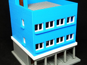 Building with cafeteria in first floor in N gauge 3D प्रिंट मॉडल
