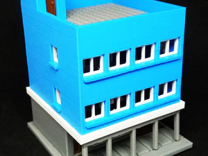 Building with cafeteria in first floor in N gauge 3D Print Model
