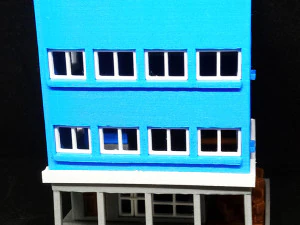 Building with cafeteria in first floor in N gauge 3D Print Model