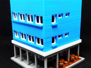 Building with cafeteria in first floor in N gauge 3D Print Model