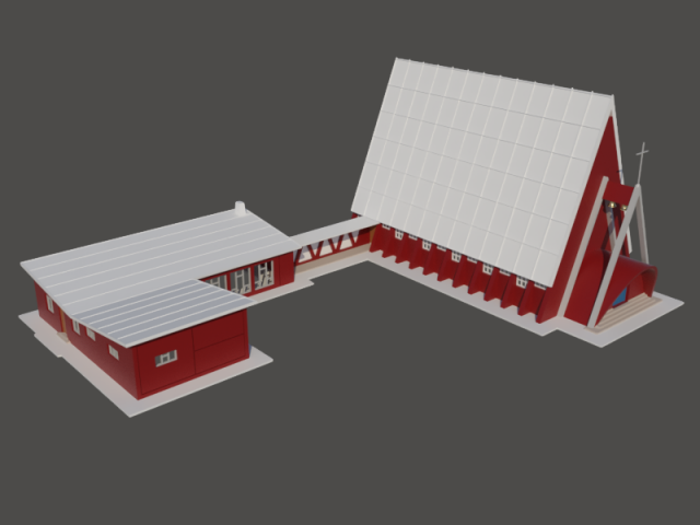 Church CS in N gauge Model Cetak 3D .c4d .max .obj .3ds .fbx .stl .blend 