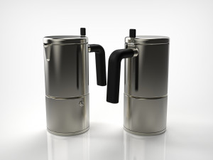 coffee pot and coffee cup 3D 모델